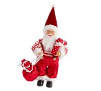 Vynetra Tall Santa Decorative Statue 12Inch Portable Fabric Blend Easy Placement Christmas Tabletop Decoration Santa Figure