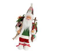 Vynetra Tall Santa Decorative Statue 12Inch Portable Fabric Blend Easy Placement Christmas Tabletop Decoration Santa Figure