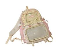 Vynetra Trendy Ballet Inspired Backpack Bold Color Combination Tear Resistant Fabric Book Bag Supplies Daypack For Adolescents Artistic Fold Design Book Bag