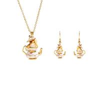 Vynetra Unique Chipmunk Teapot Necklace Charming Jewelry Cartoon Teapot Earrings Cartoon For Fashionable Lover Charm For Women