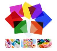 VYNFLICK Colored Cellophane Sheets - Plastic Transparent Iridescent Wrapping Sheets 200pcs 8 Colors Clear Candy Packaging Glassine for Candy Gift Packaging(19X19cm)