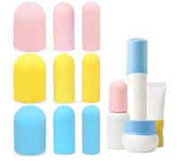 VYNFLICK Silicone Bottle Covers for Travel: 9 Pack Silicone Container Sleeves for Traveling Toiletries Essentials Bottle Caps