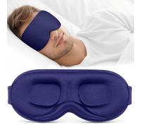 Vynix® Sleep Mask for Men Women - 100% Blackout Eye Masks for Sleep - 3D Soft Sleeping Mask for Side Sleepers - Zero Pressure Lash Extensions Eye Cover Shade for Airplane Travel Essentials, Blue
