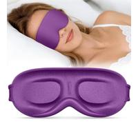 Vynix Sleep Mask for Women Men - 100% Blackout Eye Masks for Sleep - 3D Soft Sleeping Mask for Side Sleepers - Zero Pressure Lash Extensions Eye Cover Shade for Airplane Travel Essentials, Purple