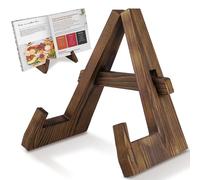 VYNOPA Recipe Book Stand for Kitchen, Wooden Cookbook Holder & Cook Book Stand, Rustic Fixed-Angle Book Stand for Cookbooks, iPad, Tablet, Magazine Display, Kitchen Counter Decor Gift for Mum
