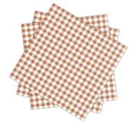Vyntra Brown and White Gingham Disposable Paper Napkins, 100 Count Checkered Party Tableware for Western Theme, Coffee Bar, Picnic BBQ, Thanksgiving Dinner, Fall Wedding