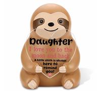 VYNWPDFLI I Love You to The Moon and Back Sloth Figurine, Heartwarming Present for Daughter from Mother, Love Reminder Present for Daughter, Cute Home Desk Decor, LOP36