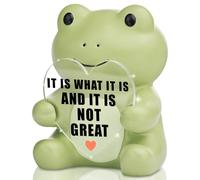 VYNWPDFLI It is What It is and It is Not Great Frog Figurine, Funny Gift for Team Member, Honest Desk Decor for Coworker, Supervisor, Small Resin Collectible for Office Home, LSW14