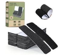 VynyQoo 22 Sets Strong Double Sided Tape, Durable & Removable Hook and Loop Tape Self Adhesive, Self Adhesive Mounting Tape for DIY Home, Office, Kitchen, Car Decoration (Black)