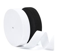 VynyQoo 25mm Elastic for Sewing, 2 Rolls 12m Long Thick Elastic Bands, White Elastic and Black Elastic for Crafts, Sewing, DIY Projects and Clothing