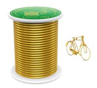 VynyQoo 2mm(12 Gauge) Metal Wire Gold, 12m Galvanised Wire, DIY Aluminium Craft Wire, Handmade Bendable Thick for Jewelry Making Horticultural