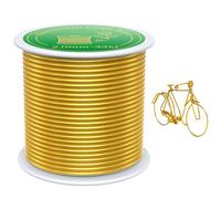 VynyQoo 2mm(12 Gauge) Metal Wire Gold, 33m Galvanised Wire, DIY Aluminium Craft Wire, Handmade Bendable Thick for Jewelry Making Horticultural