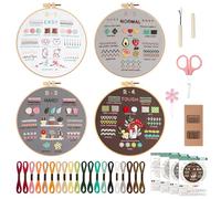 VynyQoo 4pcs Embroidery Kits for Beginners, Embroidery Starter Kit to Learn 40 Different Stitches, DIY Craft Embroidery Set with Video Tutorial and Instruction