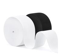 VynyQoo 50mm Wide Elastic for Sewing, 2 Rolls 8m Long Thick Elastic Bands, White Elastic and Wide Elastic for Crafts, Sewing, DIY Projects and Clothing