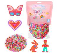 VynyQoo Glitter Iron Beads, 3200pcs 11 Colors Fuse Beads, 5mm Iron Beads for Kids 6+DIY Beads Set, Arts and Crafts Gifts for Birthday, New Year, Thanksgiving