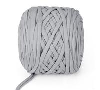 VynyQoo Tshirt Yarn for Crocheting, Crochet Yarn 105m 300g, Chunky Knitting Yarn, Width 2cm Elastic T-Shirt Yarn for Beginners to Crochet Bag, Blanket, Basket, DIY Projects, Home Decor (Gray)