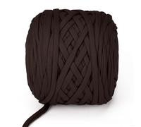 VynyQoo Tshirt Yarn for Crocheting, Crochet Yarn 105m 300g, Chunky Knitting Yarn, Width 2cm Elastic T-Shirt Yarn for Beginners to Crochet Bag, Blanket, Basket, DIY Projects, Home Decor (Brown)