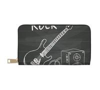 VYONNE Love Rock Long Faux Leather Clutch Chic Stylish Women's Wallets for Modern Women Large Capacity Card Holder and Organizer Pockets Durable Purse Handbag for Everyday Travel