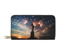 VYONNE Statue of Liberty Flag Long Faux Leather Clutch Chic Stylish Women's Wallets for Modern Women Large Capacity Card Holder and Organizer Pockets Durable Purse Handbag for Everyday Travel