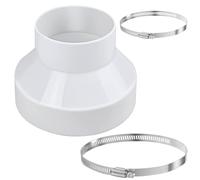 Vyooxcy 6 to 4 inch Duct Reducer, Air Duct Adapter,Havc Pipe Connector Adapter for Inline Ventilation System Dryer Vent Hose,with 2 Hose Clamps