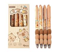 Vyqrx 4pcs Capybara Pens,Cartoon Cute Erasable Gel Pens,Rub Out Pen,Scented Pens