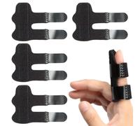 Vyqrx 4pcs Large Finger Splints, Adjustable Trigger Finger Splint Support for Index, Middle & Ring Finger Immobilisation, Black Finger Splints for Pain Relief & Recovery