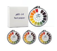 Vyqrx 4pcs PH Test Strips Kit - Accurate Universal Litmus Paper for Water, Soil, Urine, Saliva - Full Range 0-14 pH Testing Strips Roll (4 Rolls, Total Length 20m) for Aquarium, Hydroponics, Lab (4)