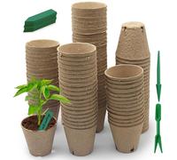 Vyranut Biodegradable Seed Pots - 80 Pack 8cm Round Paper Plant Pots with Drainage Holes, Eco-Friendly & Compostable for Seeds, Vegetables, Herbs & Flowers