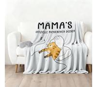 Vyranut Mom Nap Blanket 130×150cm with Eye Mask - Soft Fleece Throw with Cute Cat Design, Cozy Mum Gifts for Mother’s Day, Birthday, Christmas