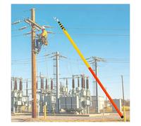 Vyrata High Voltage Insulated Rescue Rod, Lightweight Anti-Electrocution Rescue Pole, Electrical Safety Tool Rescues Hook, for Fire Electrician(9.8ft/118/3m)