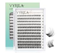 VYRILA Lash Clusters 0.05mm Individual Lashes, 3D Wispy Lashes Clusters, 0.1mm Super Thin Band Resuable Natural Lashes,C Curl Faux Mink Lashes,120pcs Lash Extension (Green Joy-C-0.05-8-16mix)