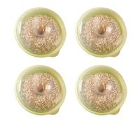 Vyrmblyst Donut Fresh Container with Clear Lid, Airtight Bagel Storage Keeper, BPA Free, Microwave Safe, 14.5 x 12.5 x 6.5 cm, Pack of 4