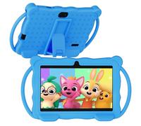 Vyrolinia Kids Tablet 7 inch Android 14.0 for Toddler, 4GB RAM 32GB ROM Bluetooth IPS Screen Google Play YouTube Parental Control Dual Camera Shockproof Case for Educational Games (Blue)