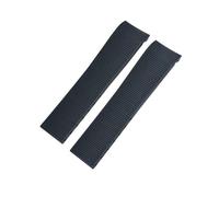 VYSLZ 19mm 20mm 21mm Rubber Silicone Watch Strap Black Blue Watchband for Master Conquest HydroConquest L3 Series Watch(Black,19mm)