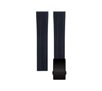 VYSLZ 20mm Fluororubber Watchband Straps For COROS PACE 2 Sport Fluororubber Smart Watch Band For COROS APEX 42mm Wristband Bracelet Correa(Black Black Buckle,18mm)