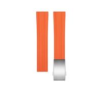 VYSLZ 20mm Fluororubber Watchband Straps For COROS PACE 2 Sport Fluororubber Smart Watch Band For COROS APEX 42mm Wristband Bracelet Correa(Orange Silver Buckle,21mm)