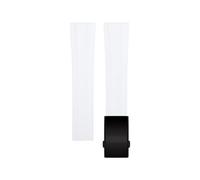 VYSLZ 20mm Fluororubber Watchband Straps For COROS PACE 2 Sport Fluororubber Smart Watch Band For COROS APEX 42mm Wristband Bracelet Correa(White Black Buckle,18mm)
