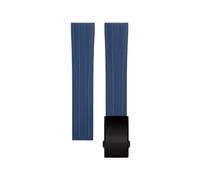 VYSLZ 20mm Fluororubber Watchband Straps For COROS PACE 2 Sport Fluororubber Smart Watch Band For COROS APEX 42mm Wristband Bracelet Correa(Dark Blue Black Buckle,18mm)