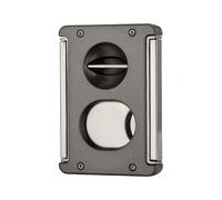 VYSLZ 4-in-1 Cigar Cutter Multi-Tool, Precision V-Cut and Guillotine Duo, Integrated Stand with Built-in Punch, Professional Metal Accessory(B)