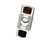 VYSLZ Cigar Cutter Double Blades Gold Silver Black Finish Classic Steel Scissors Guillotine Pocket Accessory(Silver)