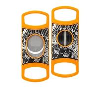 VYSLZ Cigar Cutter Multipurpose Guillotine Scissors - V Flat Cut 2 in 1 Portable Manual Trimmer, Holder Pocket Travel Accessory Tool(Orange)