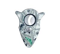 VYSLZ Cigar Cutter Patterned Circular Painted Stainless Steel Metal Slicer Portable Pocket Smoking Accessories Tool(C)