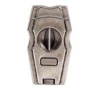 VYSLZ Cigar Cutter Stainless Steel Double Blade Guillotine Metal Pocket Smoking Tool Case Silver Black Zinc Alloy(G)