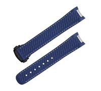 VYSLZ Curved End Fluorous Rubber for Omega strap Seamaster 300 AQUA TERRA AT150 8900 Watch Soft strap Men Replacement(Blue4)