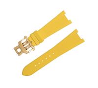 VYSLZ For Nautilus Watchband 5711/5712 Original Interface Wristband 25-12MMFor Patek Philippe FKM Fluororubber WatchBands Accessories Strap(Yellow)
