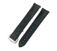 VYSLZ For Omega Seamaster Diver 300 AQUA TERRA AT150 Cowhide Strap Genuine Leather Watchband 19mm 20mm 21mm 22mm Curved End Watch Band(Black triangular,21mm)