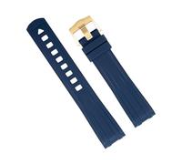 VYSLZ For Omega Strap Seamaster 300 Diving Watchbands Bracelets Pin Buckle 20mm Curved End Quality FKM Fluoro Rubber New Watch Band(Blue 2)