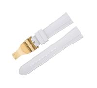 VYSLZ For TUDOR Strap M79360.M79363 Stainless Fold Buckle Black Bay 1958 GMT 41mm Dial 22mm Flat End Soft Fluororubber WatchBands(White 3)