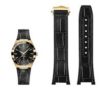 VYSLZ Genuine leather silicone base wristband for Omega constellation series Perfect Observatory 131.13 Manhattan series watch strap(Black gold)