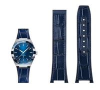 VYSLZ Genuine leather silicone base wristband for Omega constellation series Perfect Observatory 131.13 Manhattan series watch strap(Blue NO)
